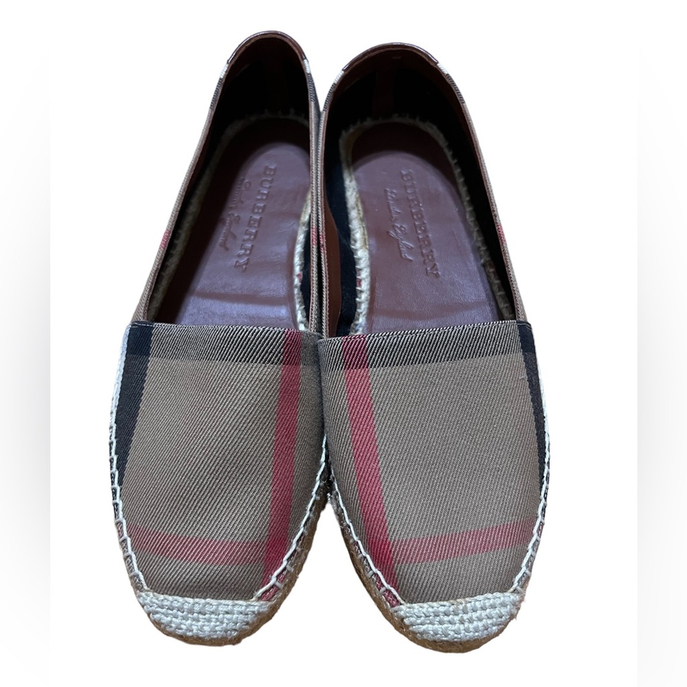 Burberry Hodgeson Check Espadrille Flats Size 37